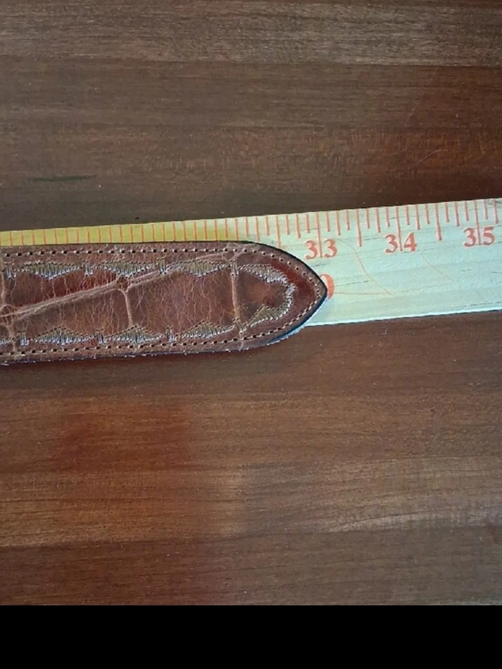 VTG Doppia Vita Western Leather Brown Stitch 80s MCM Italy Buckle 80/30